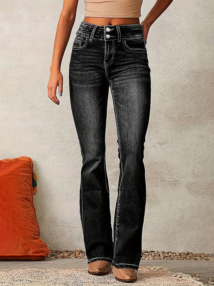Aya High-Waisted Flare Jeans - Asvori Melbourne