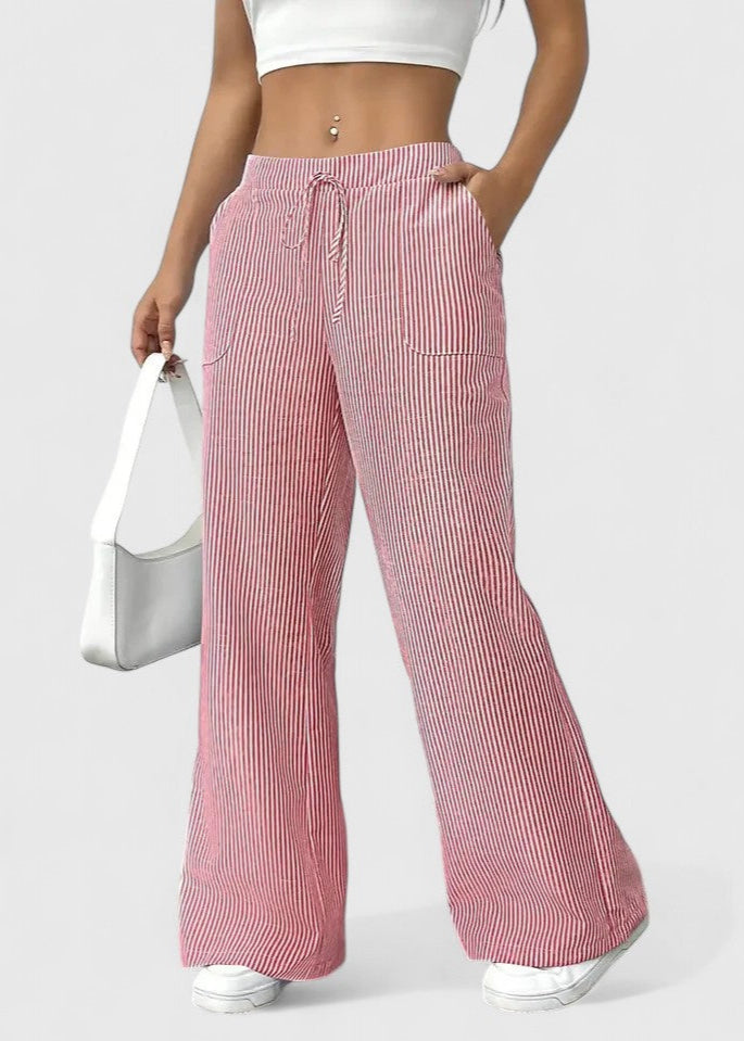 Madison Comfortable Wide-Leg Pants with Elegant Details - Asvori Melbourne