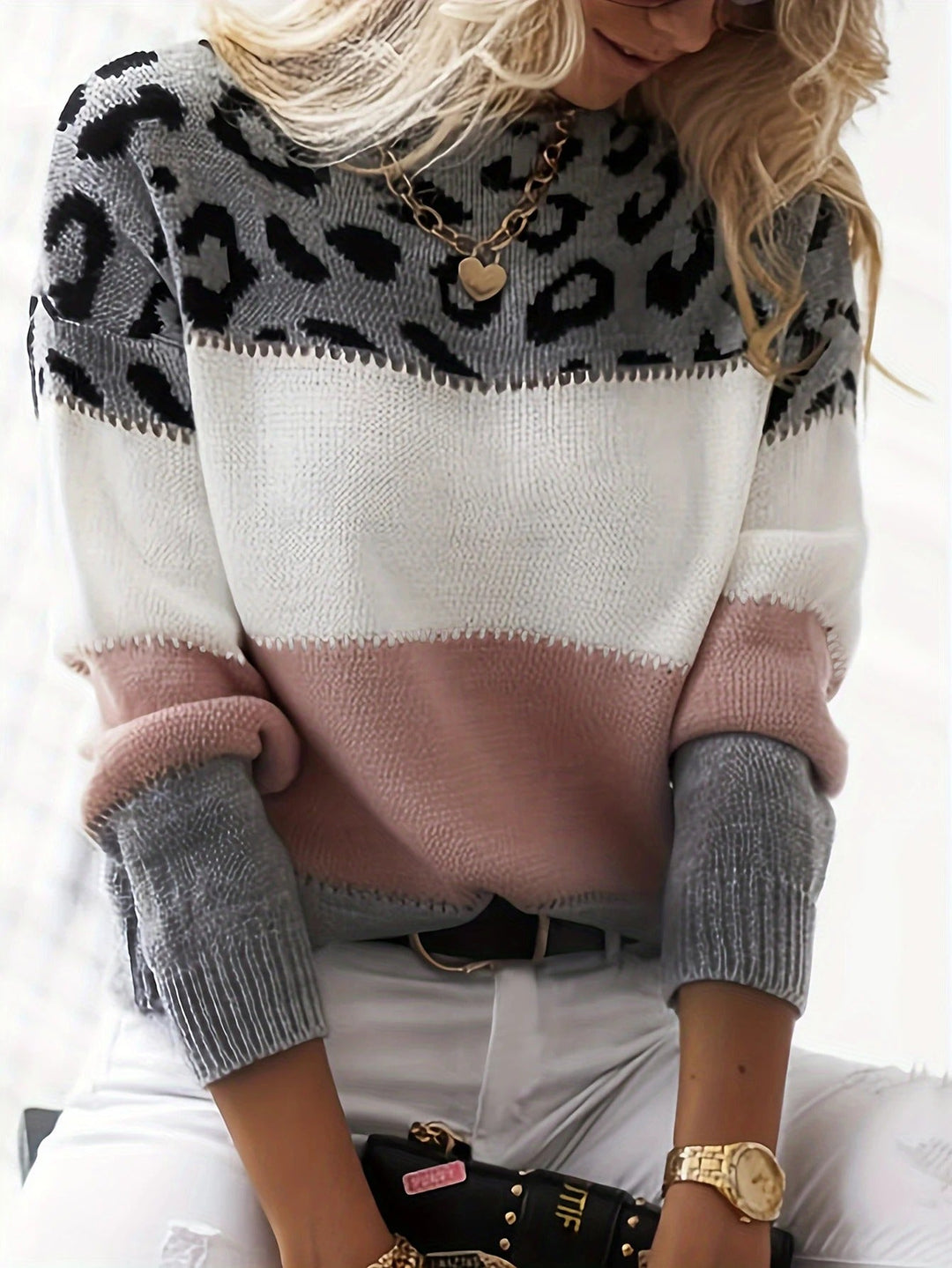 Helena Leopard Print Sweater - Asvori Melbourne