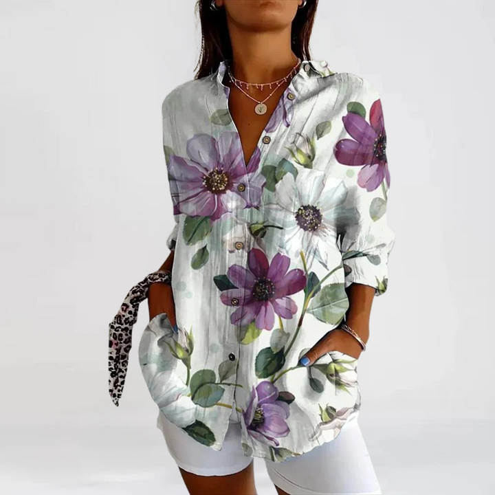 Tina Casual Blouse with Floral Print - Asvori Melbourne