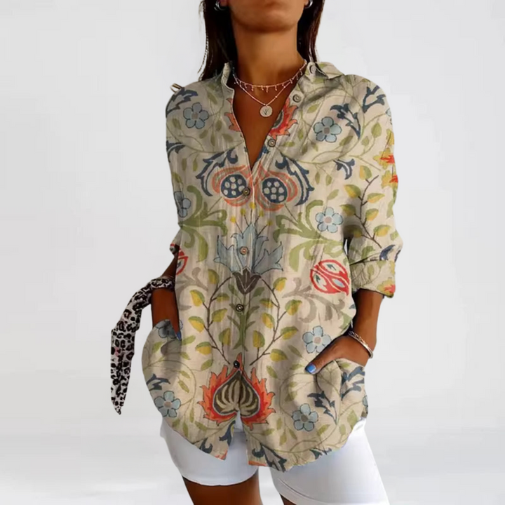 Tina Casual Blouse with Floral Print - Asvori Melbourne