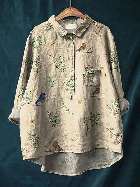 Lila Floral Print Blouse - Asvori Melbourne
