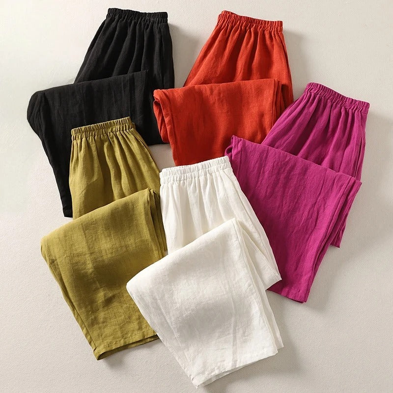 Savannah Linen Blend Pants - Asvori Melbourne