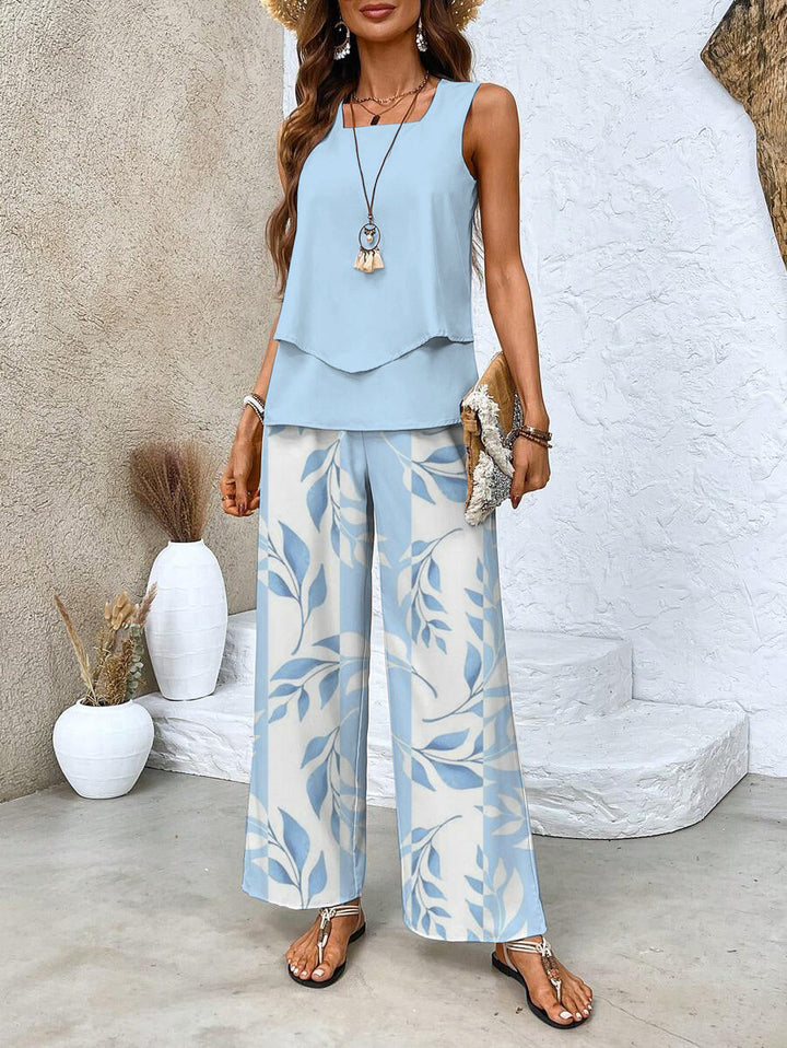 Alba – Effortless Summer Floral Top & Wide-Leg Trouser Set