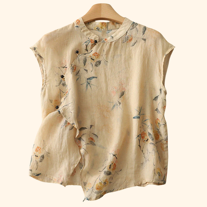 AMANDA LINEN TOP - Asvori Melbourne