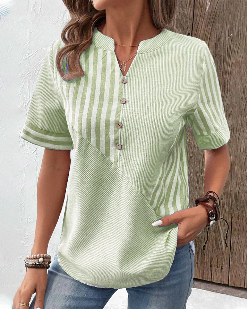 Ava Elegant Striped Blouse - Asvori Melbourne