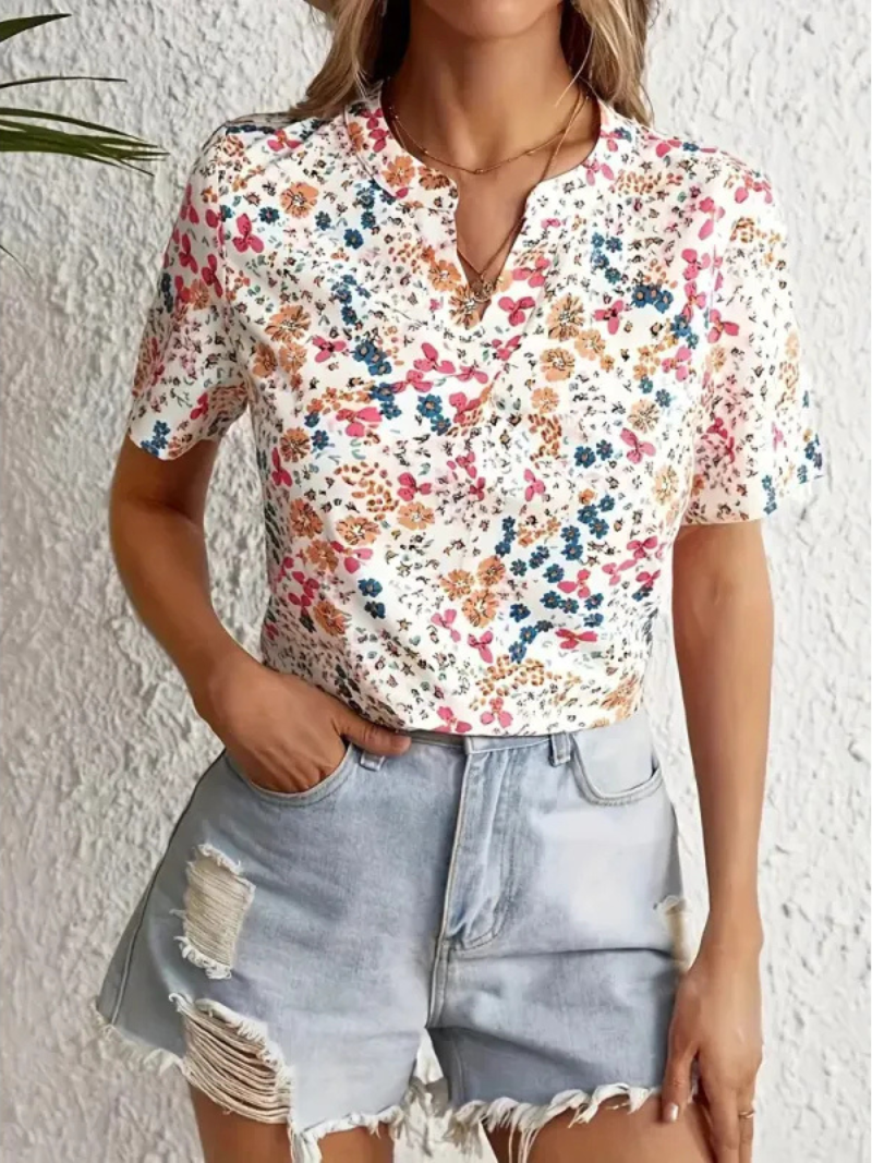 Charis Floral Button-Up Blouse - Asvori Melbourne