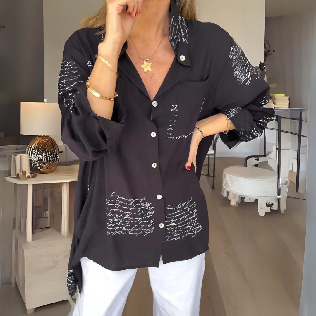 Callista Handwritten Button-Up Shirt - Asvori Melbourne