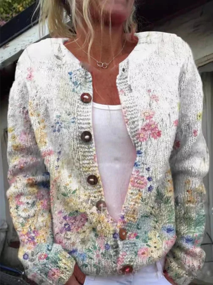 Lila Soft Floral Elegant Cardigan - Asvori Melbourne