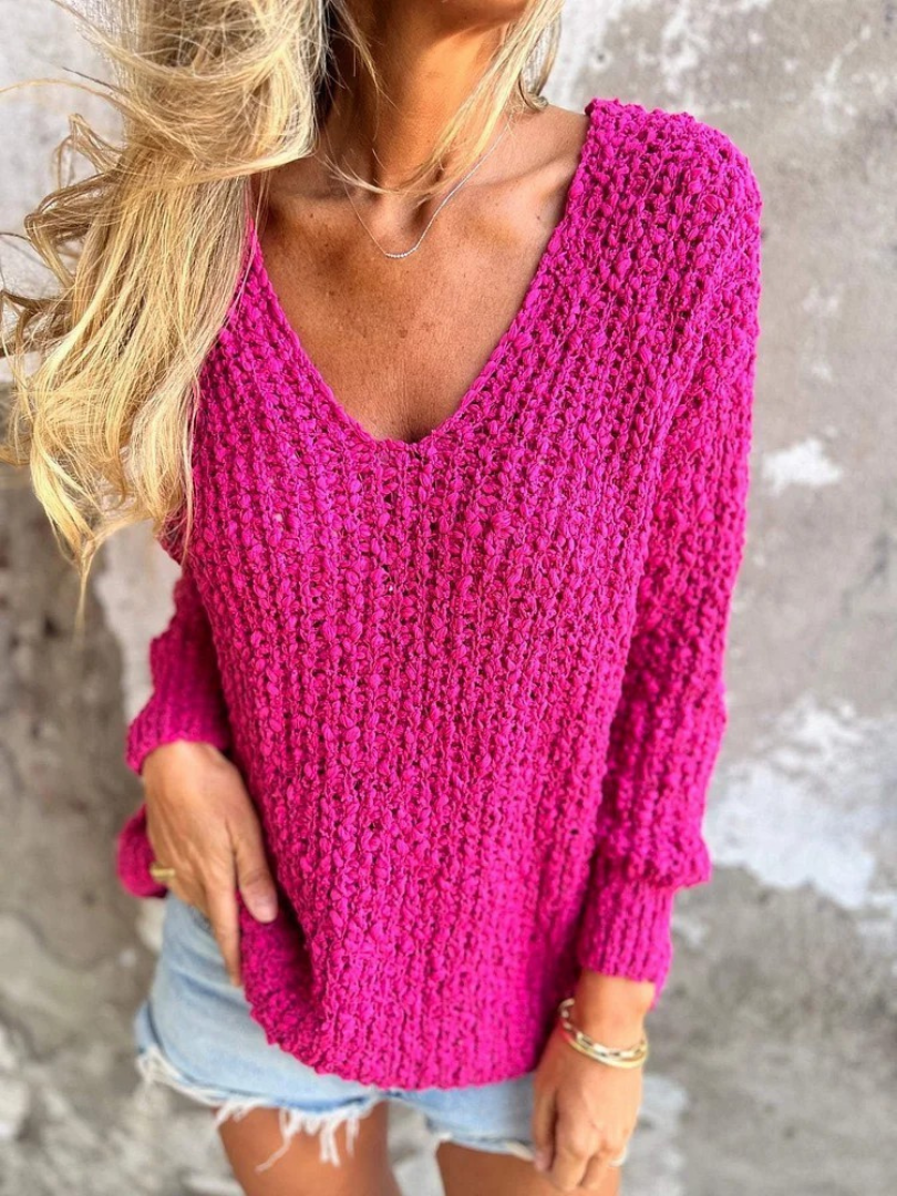 Amber Cozy Textured Knit Sweater - Asvori Melbourne