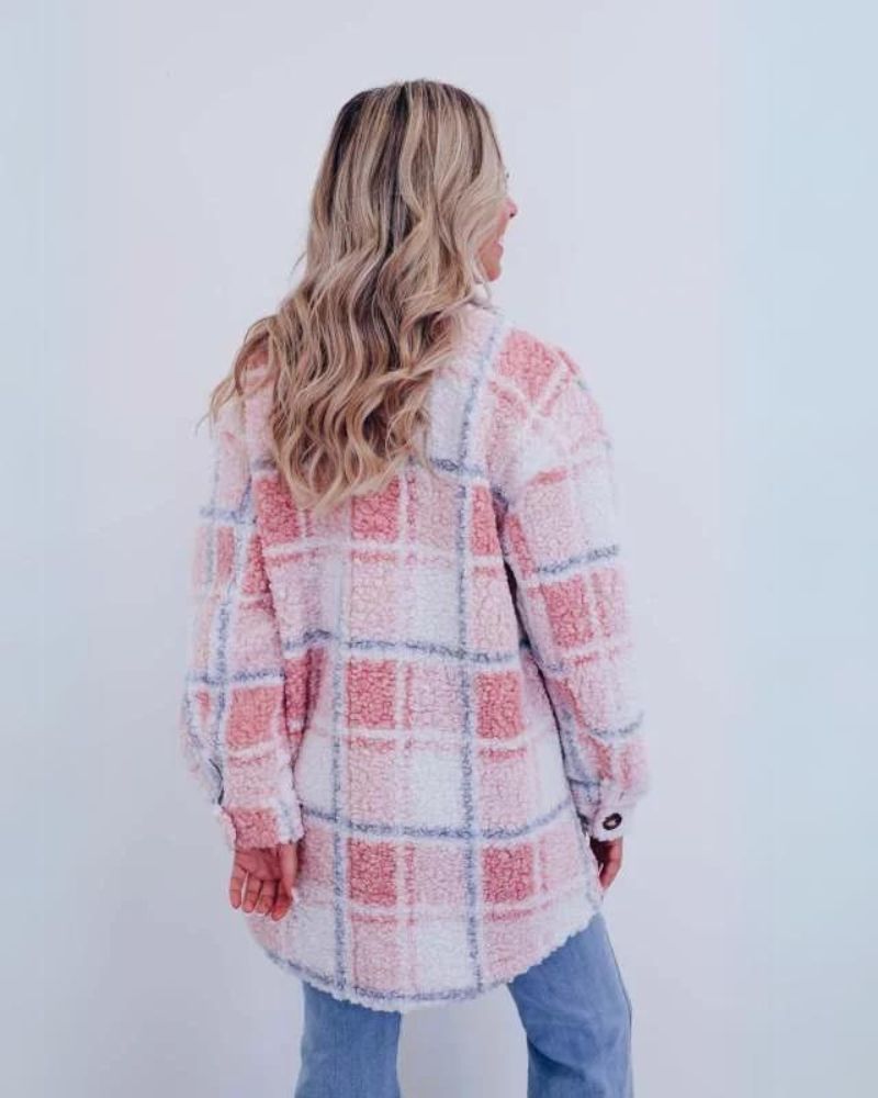 ELINARA Polar Fleece Plaid Jacket - Asvori Melbourne