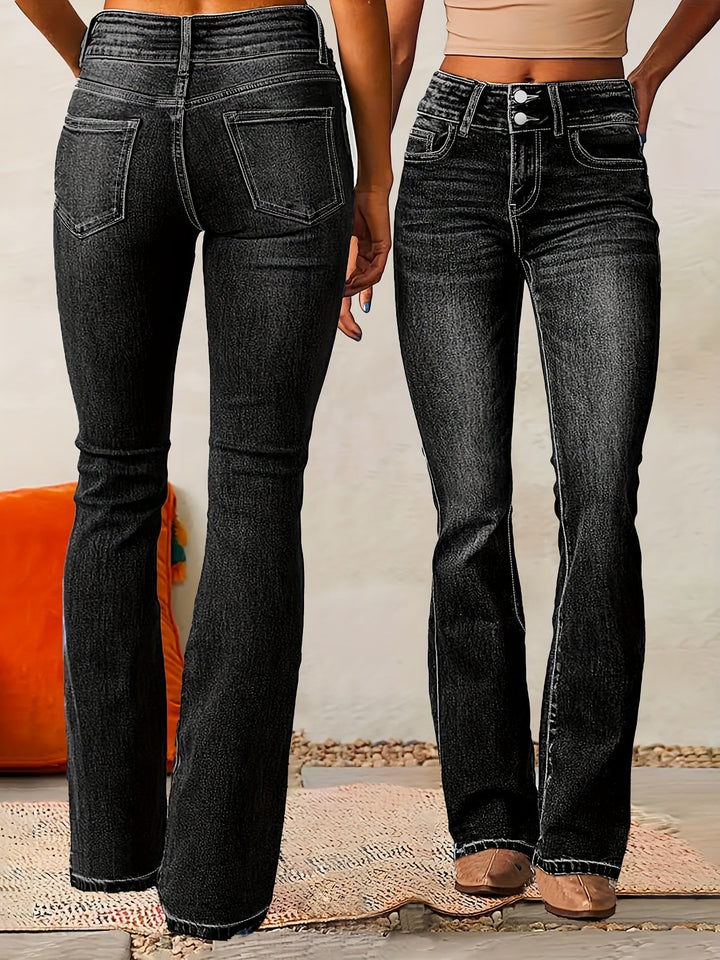 Aya High-Waisted Flare Jeans - Asvori Melbourne