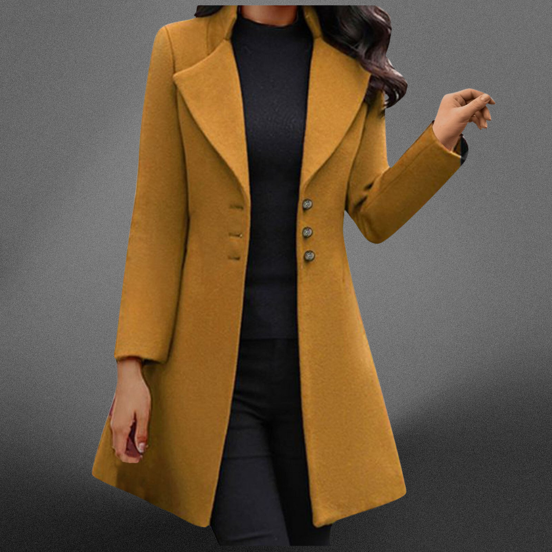 Vinci Luxurious Italian Wool Long Sleeve Coat - Asvori Melbourne