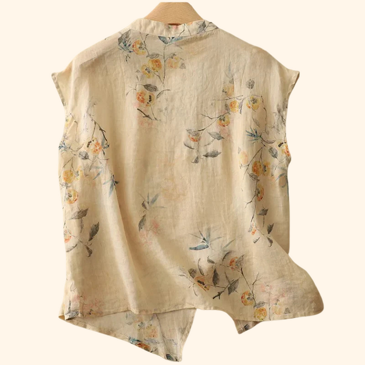 AMANDA LINEN TOP - Asvori Melbourne