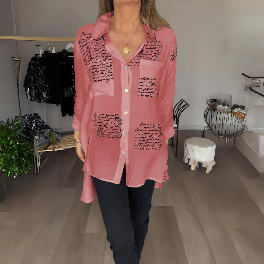 Callista Handwritten Button-Up Shirt - Asvori Melbourne