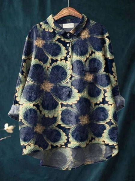 Lila Floral Print Blouse - Asvori Melbourne