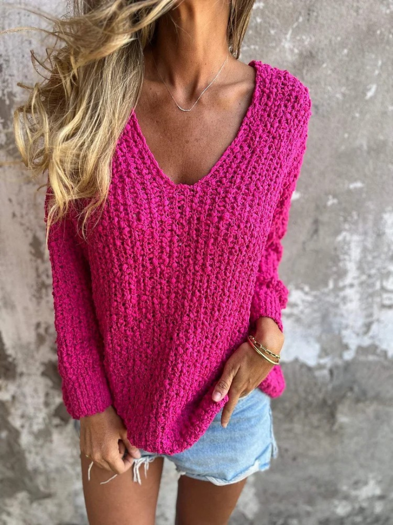 Amber Cozy Textured Knit Sweater - Asvori Melbourne