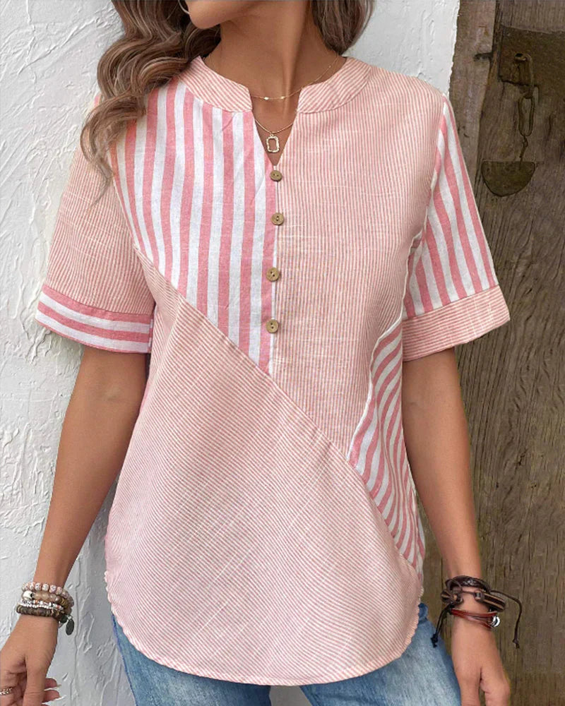 Ava Elegant Striped Blouse - Asvori Melbourne