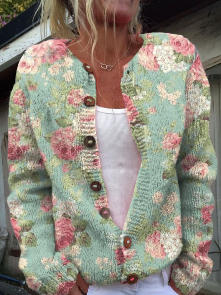 Lila Soft Floral Elegant Cardigan - Asvori Melbourne