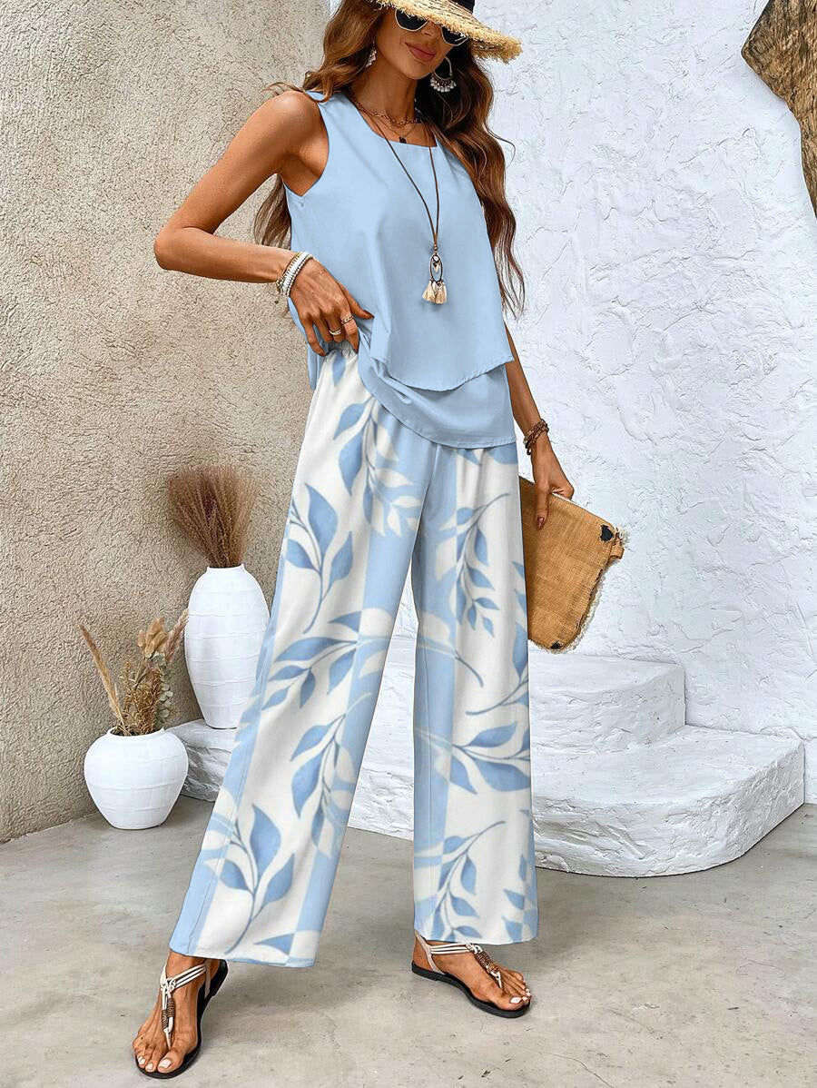 Alba – Effortless Summer Floral Top & Wide-Leg Trouser Set