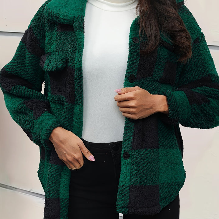 Kiara Stylish Fleece Oversized Jacket - Asvori Melbourne
