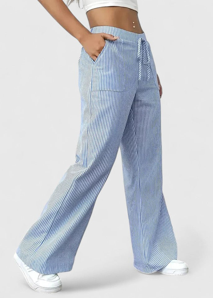 Madison Comfortable Wide-Leg Pants with Elegant Details - Asvori Melbourne