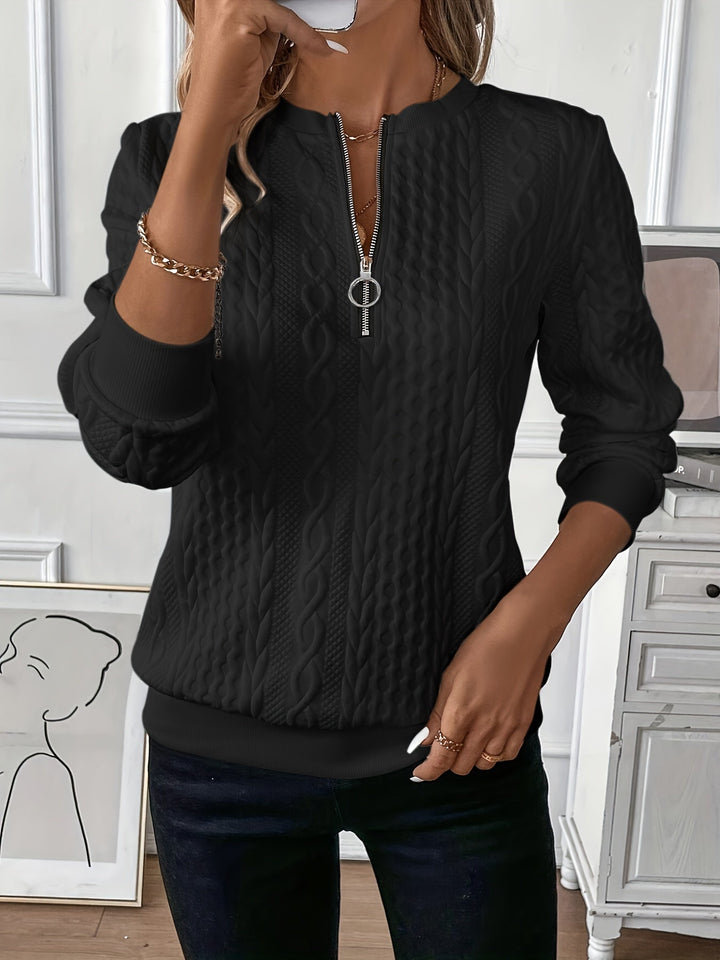 Hannah Elegant Jumper with Zip - Asvori Melbourne