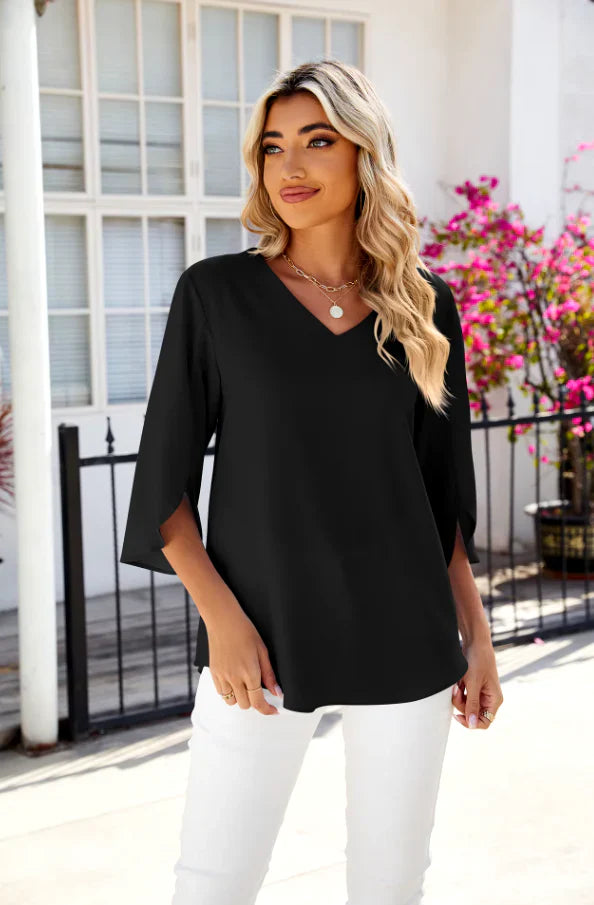 Vicky Blouse with V-Neck - Asvori Melbourne