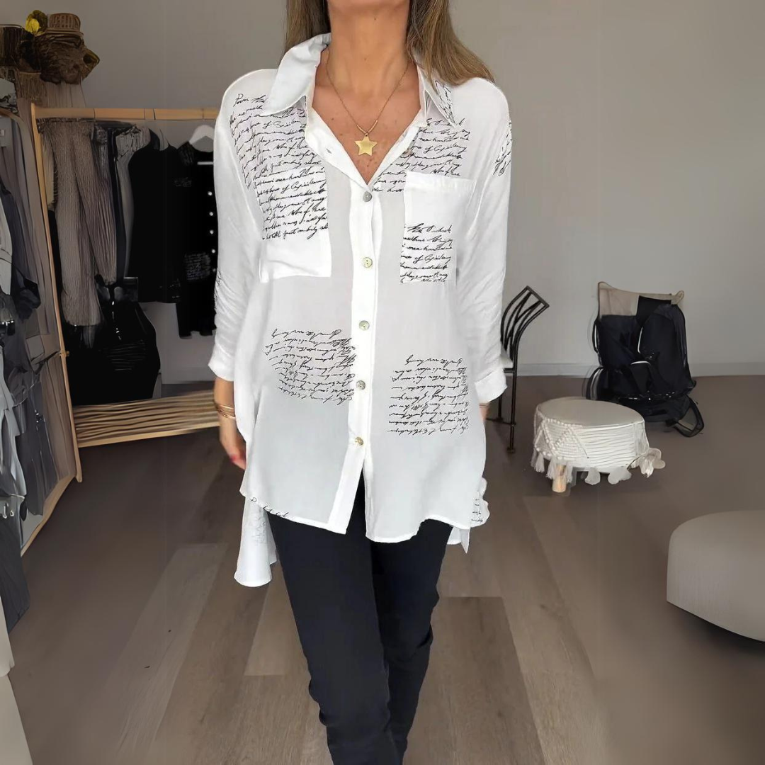 Callista Handwritten Button-Up Shirt - Asvori Melbourne