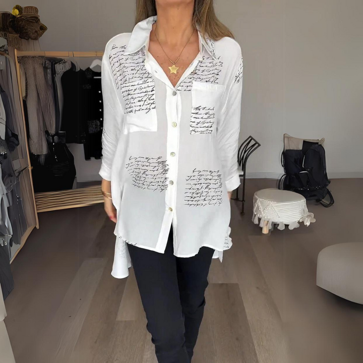 Callista Handwritten Button-Up Shirt - Asvori Melbourne