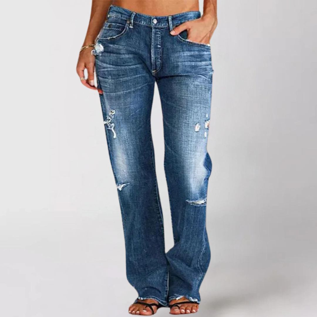 Viktoria Loose Wide-Leg Denim Jeans - Asvori Melbourne
