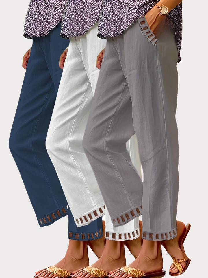 Tracey Contrast Trim Cropped Pants - Asvori Melbourne