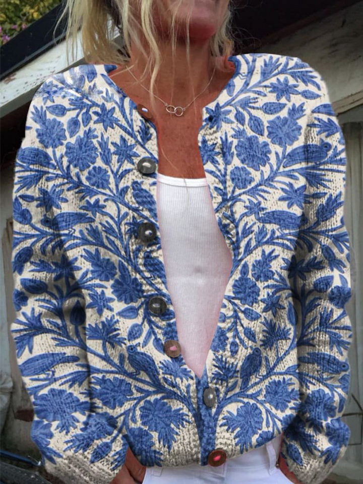 Lila Soft Floral Elegant Cardigan - Asvori Melbourne