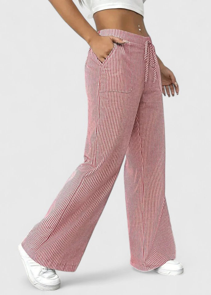 Madison Comfortable Wide-Leg Pants with Elegant Details - Asvori Melbourne