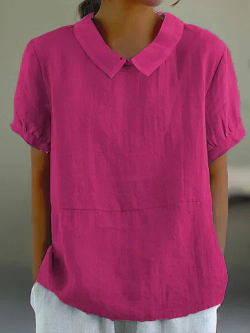 Amalie Relaxed Fit Collared Blouse - Asvori Melbourne