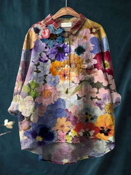 Lila Floral Print Blouse - Asvori Melbourne