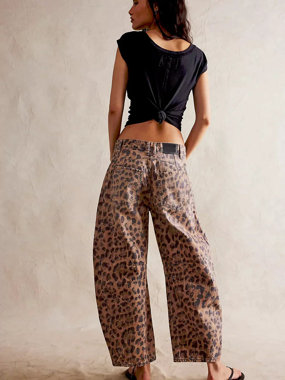 Leopard Print Baggy Jeans - Asvori Melbourne