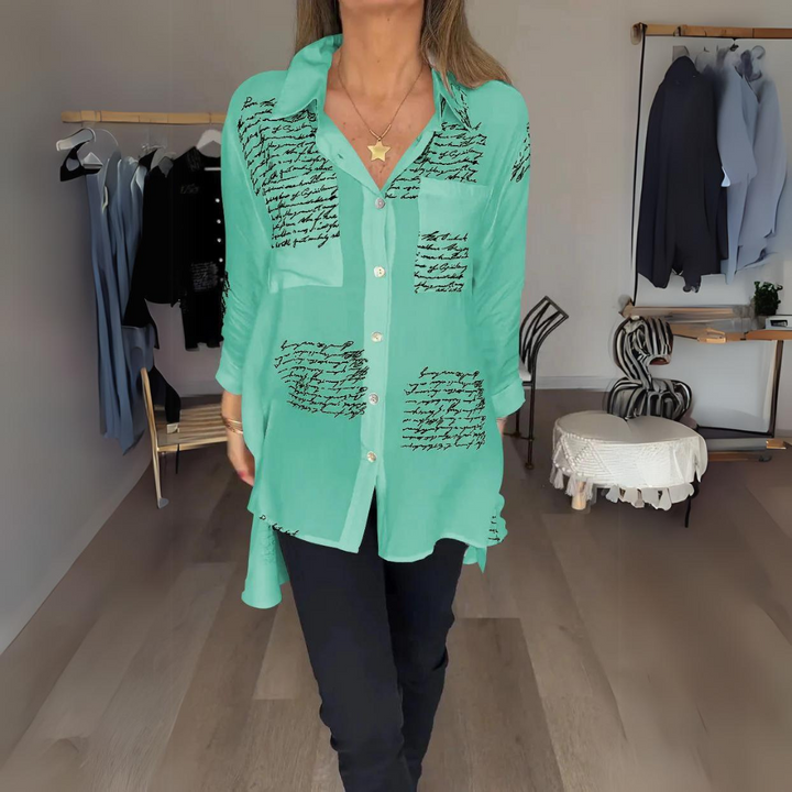 Callista Handwritten Button-Up Shirt - Asvori Melbourne