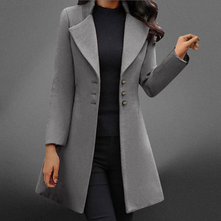 Vinci Luxurious Italian Wool Long Sleeve Coat - Asvori Melbourne