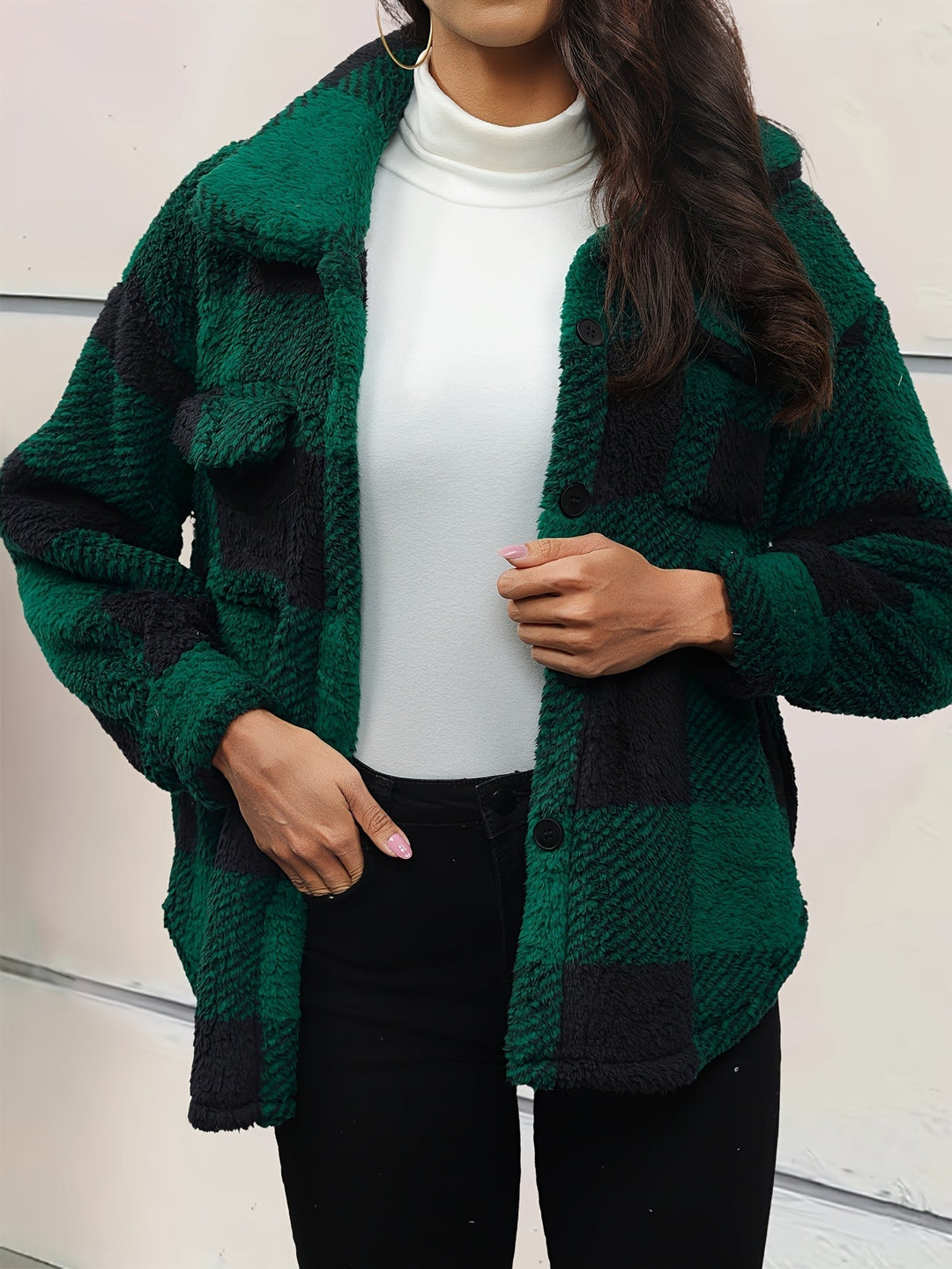 Kiara Stylish Fleece Oversized Jacket - Asvori Melbourne
