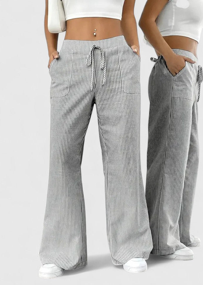Madison Comfortable Wide-Leg Pants with Elegant Details - Asvori Melbourne