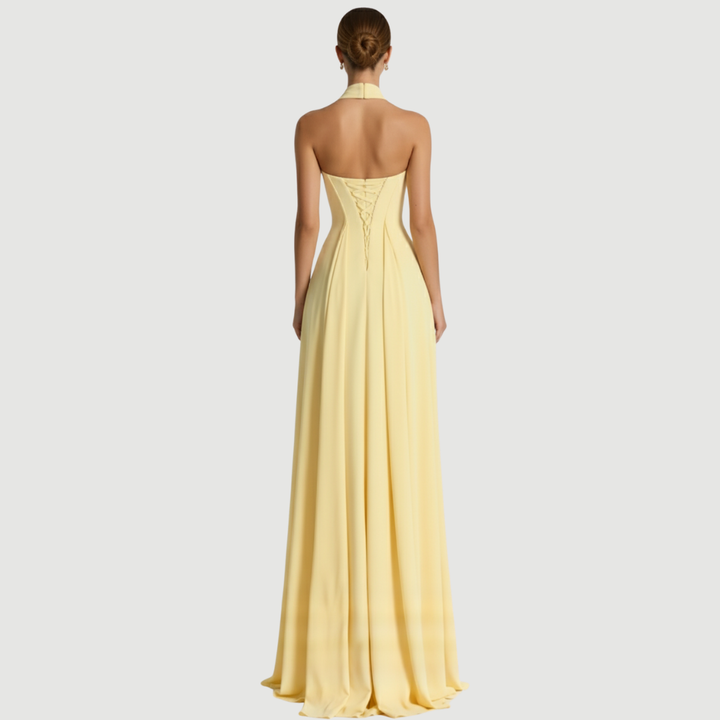 Renee Strapless Maxi Dress – Asymmetric Waist and Front Slit - Asvori Melbourne