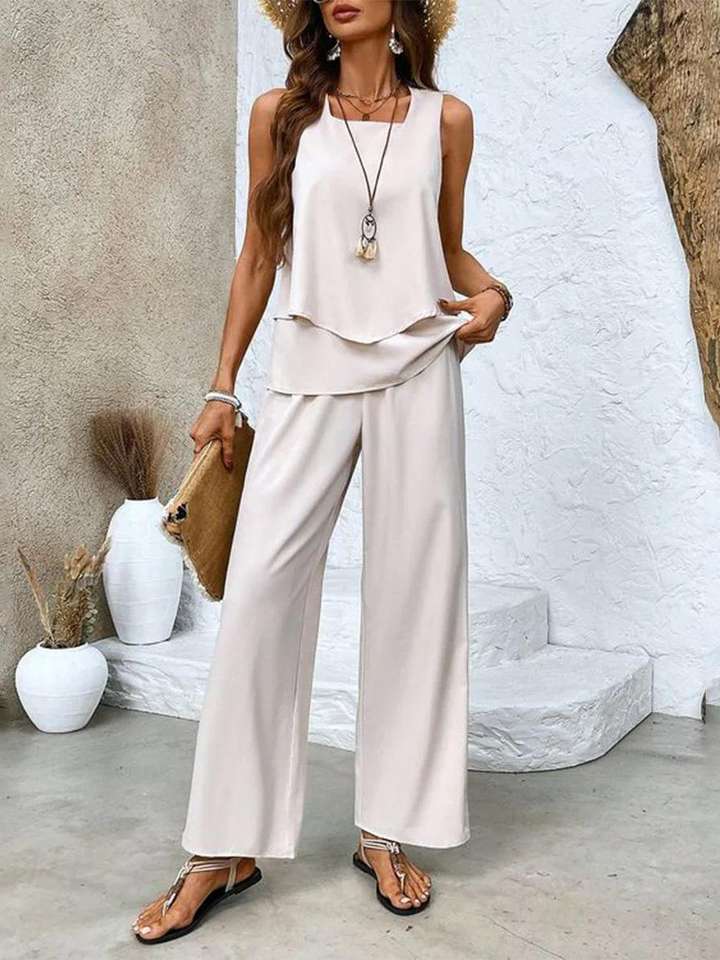 Alba – Effortless Summer Floral Top & Wide-Leg Trouser Set