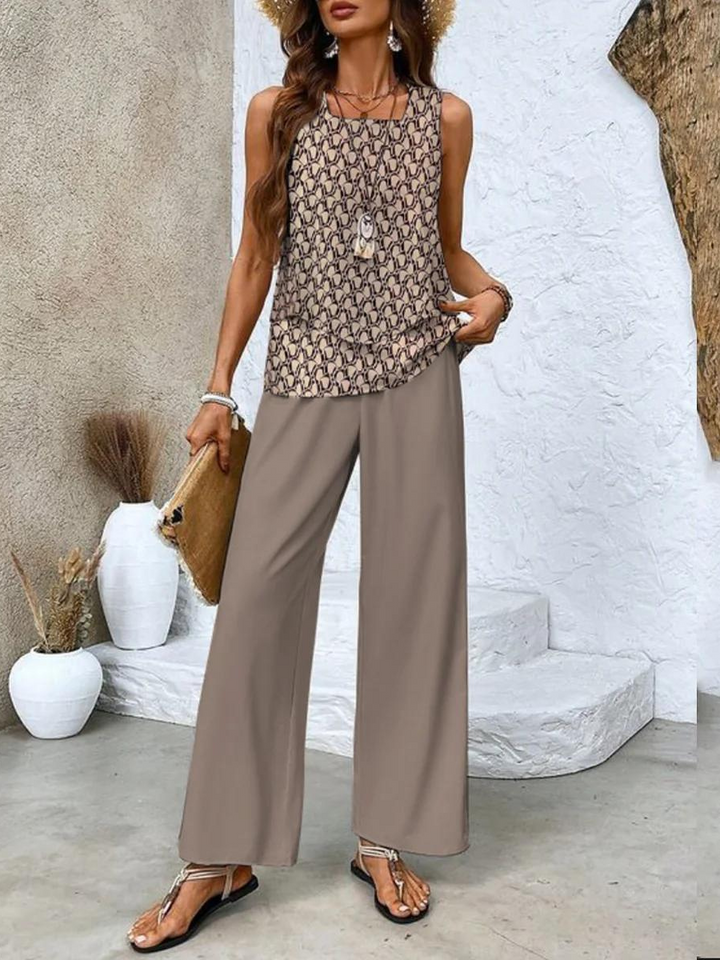 Alba – Effortless Summer Floral Top & Wide-Leg Trouser Set