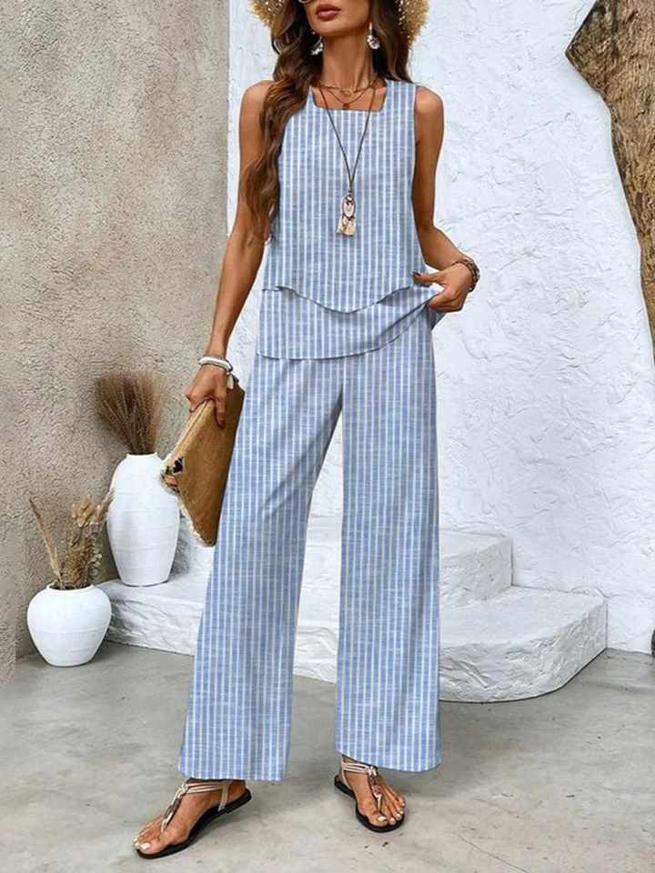 Alba – Effortless Summer Floral Top & Wide-Leg Trouser Set