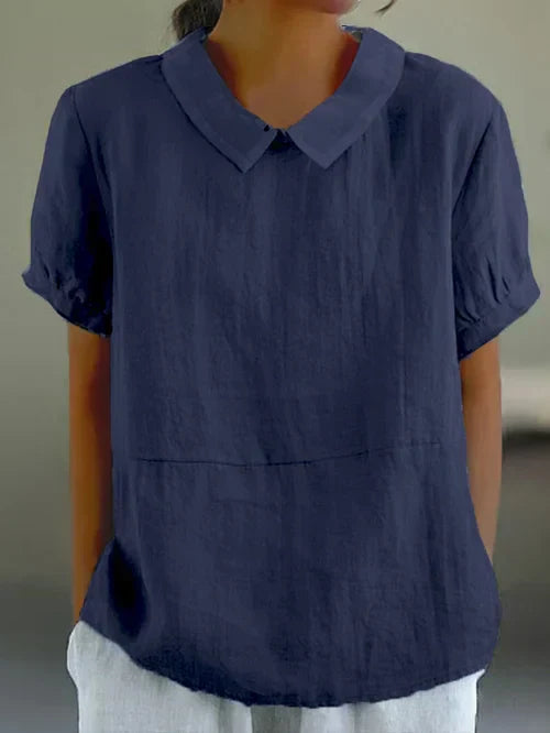 Amalie Relaxed Fit Collared Blouse - Asvori Melbourne