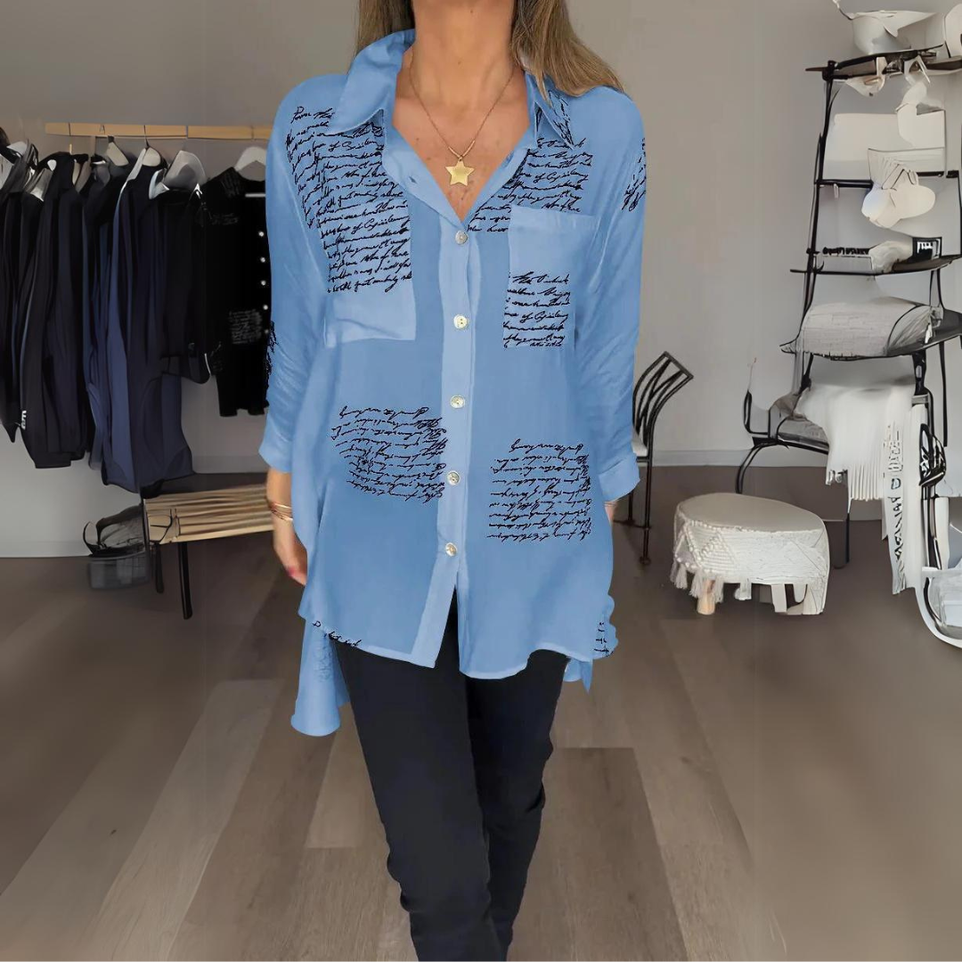 Callista Handwritten Button-Up Shirt - Asvori Melbourne