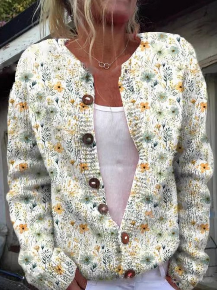 Lila Soft Floral Elegant Cardigan - Asvori Melbourne