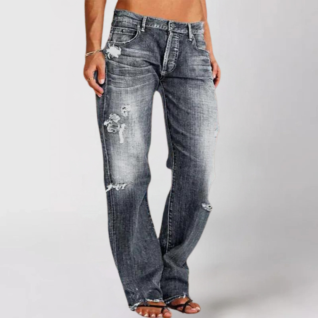 Viktoria Loose Wide-Leg Denim Jeans - Asvori Melbourne