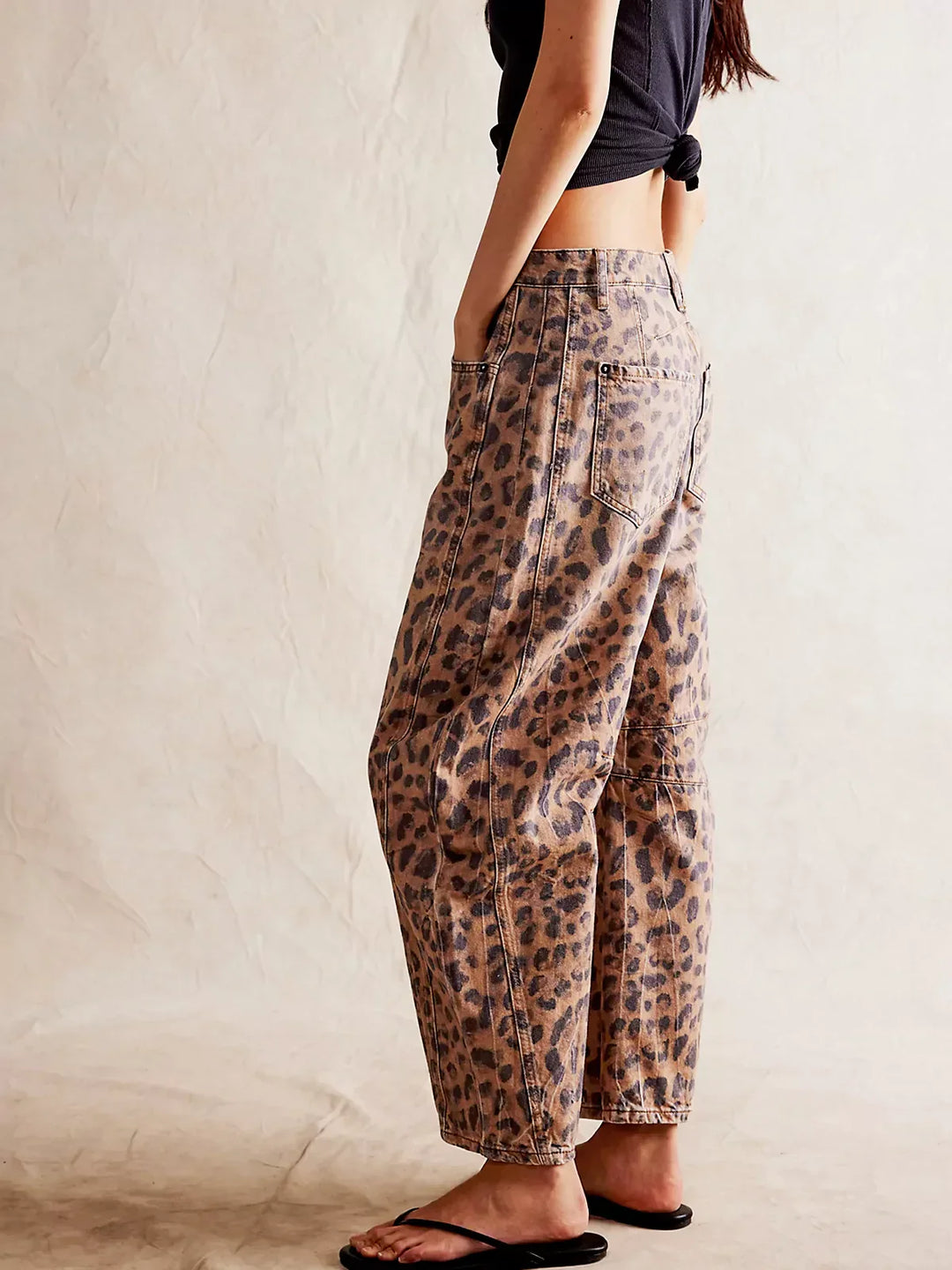 Leopard Print Baggy Jeans - Asvori Melbourne